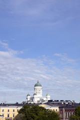 Fototapeta na wymiar helsinki cathedral towers above city centre