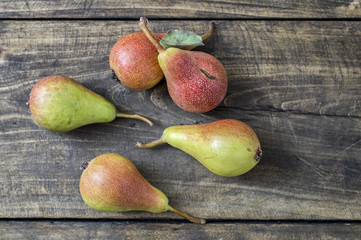 Pears on Dark Wooden Table