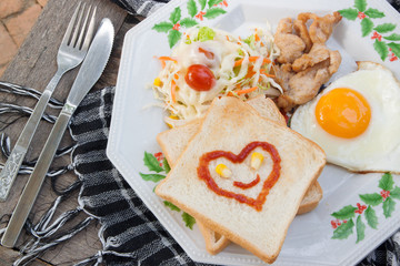 Smile for sweet breakfast with love,breakfast food,hearts