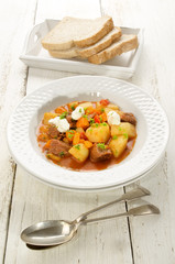 hungarian goulash with beef and sour cream