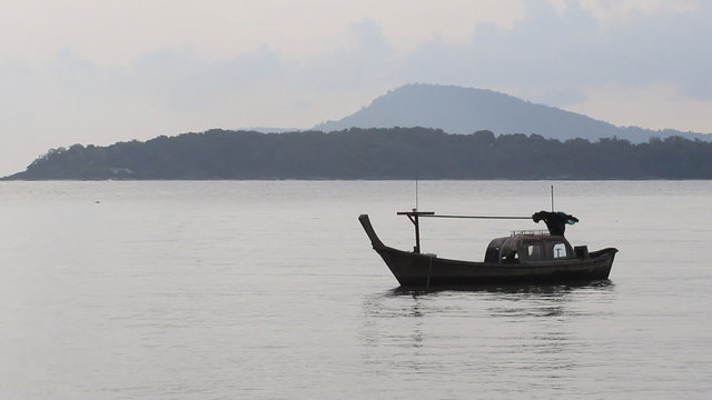 Traditional Thai wooden long-tail boat

