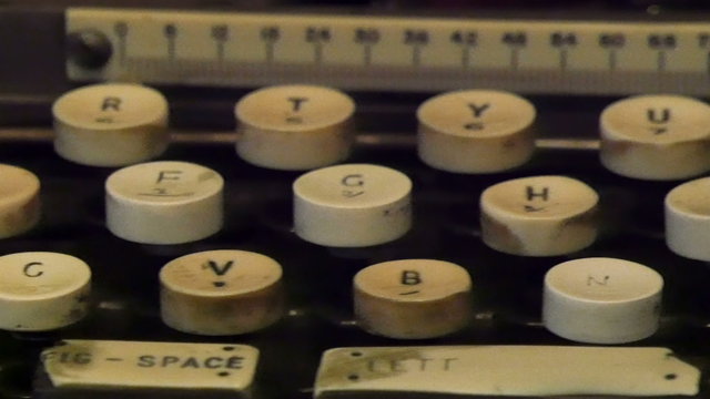 A vintage and old code machine used by the spy. This machine looks like a typewriter with letters on it