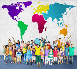 Obraz premium Global Globalization World Map Environmental Concservation Conce