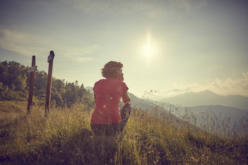 tramonto in montagna