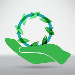 Hands and plant icon