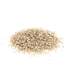 Pile of woody lumps litter cat on a white background