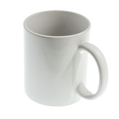White cup isolated on a white background