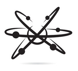 black atom or molecule icon sign vector - 86125999