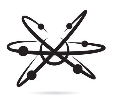 black atom or molecule icon sign vector