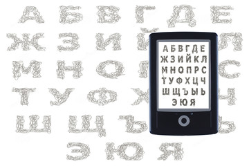 ebook reader Cyrillic script