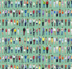 Obraz premium Multiethnic Casual People Togetherness Celebration Arms Raised C