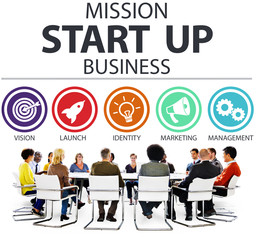 Mission Start Up Business Launch Team Success Concept