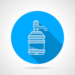 Water cooler bottle blue round vector icon