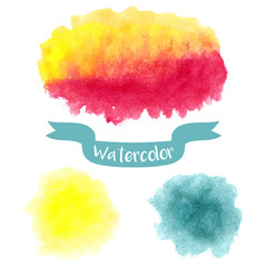 Watercolor elements set