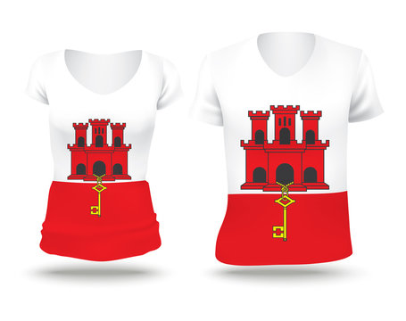 Flag shirt design of Gibraltar