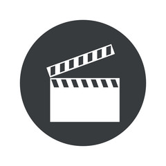 Monochrome round clapperboard icon