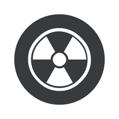Monochrome round hazard icon