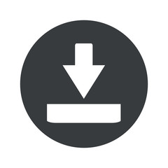 Monochrome round download icon