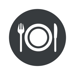 Monochrome round dinner icon