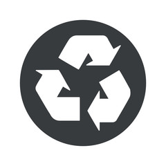 Monochrome round recycle icon