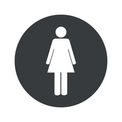 Monochrome round woman icon