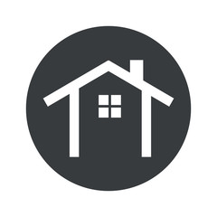 Monochrome round cottage icon