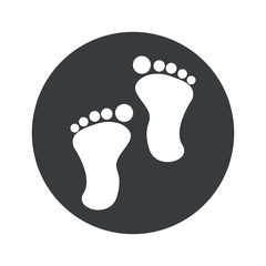 Monochrome round footprint icon