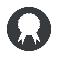 Monochrome round certificate seal icon