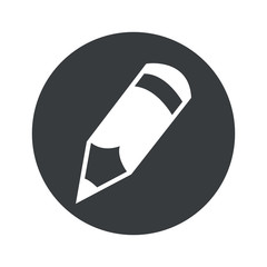Monochrome round pencil icon
