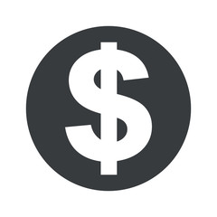 Monochrome round dollar icon