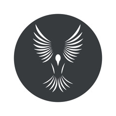 Monochrome round bird icon