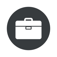 Monochrome round briefcase icon
