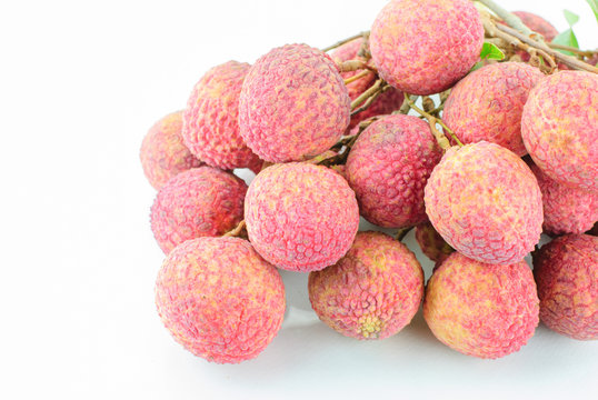 Red Litchi fruit isolated