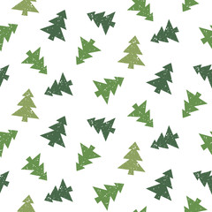 Christmas tree vector seamless pattern