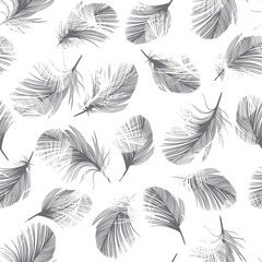 Seamless pattern with hand-drawn feathers.