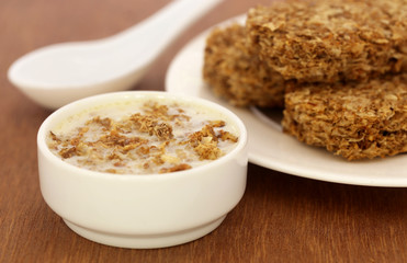 Oat cookies in milk