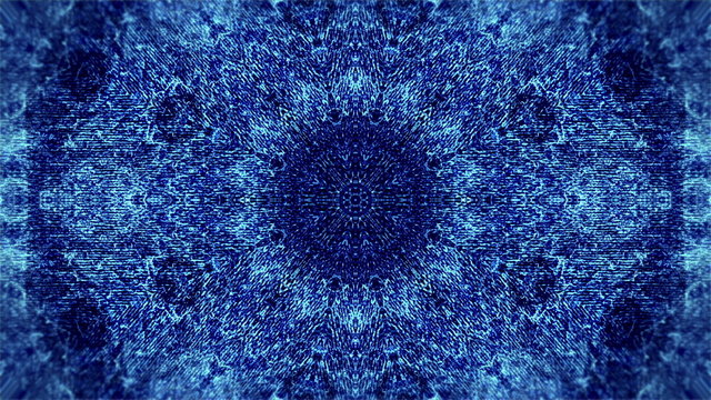 Abstract animation, textured kaleidoscope pattern