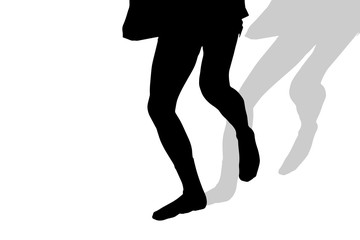 Vector silhouette of male feet.