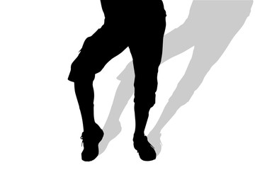 Vector silhouette of male feet.