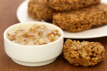 Oat cookies in milk