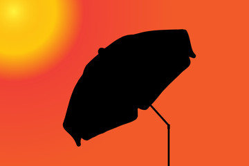 Vector silhouette of a parasol.