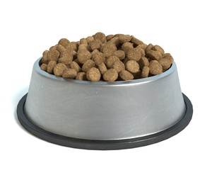 3d illustration of a bowl of pet food