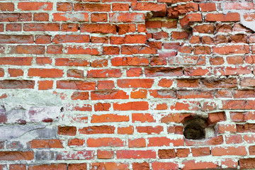 destroyed brick wall background