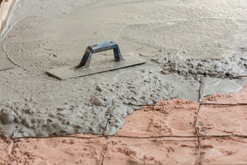 Plasterer concrete cement floor