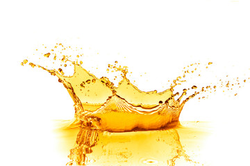 orange juice splash, isolated on white