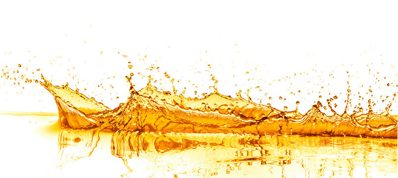 orange juice splash, isolated on white