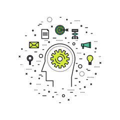 Obraz premium Personal progress line style illustration