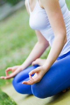 girl meditating, yoga