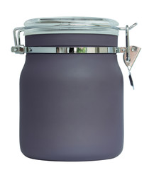 gray plastic jar isolated on white with clipping path