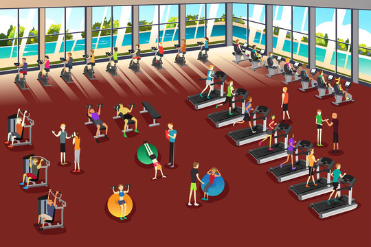 Scenes Inside a Fitness Center